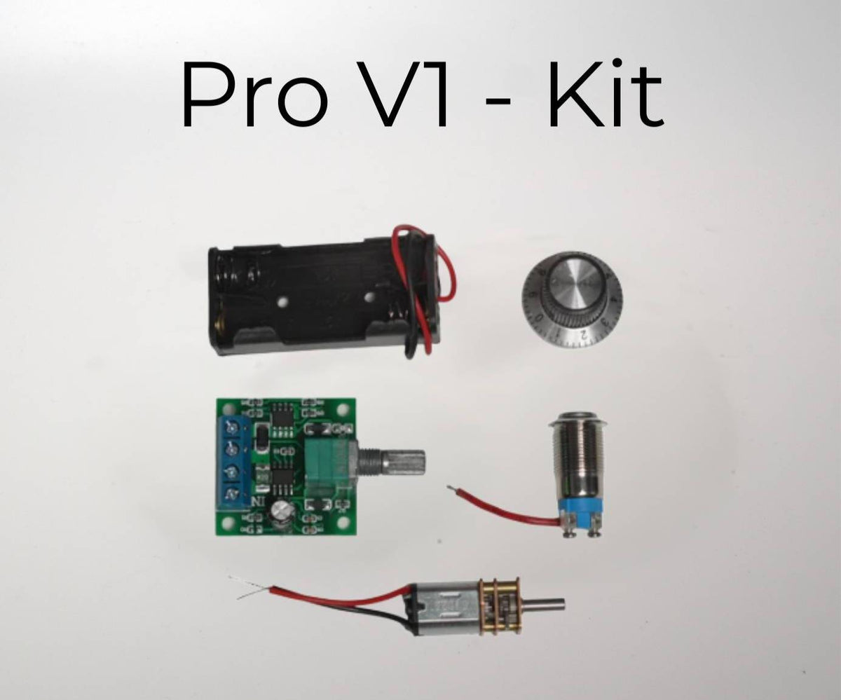 Slow Feeder Pro V1 kit: battery holder, motor, control board and aluminium disc