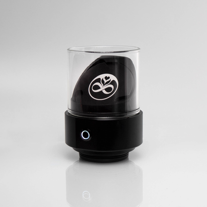 Black CremaLoop Slow Feeder Metal with glass bean container